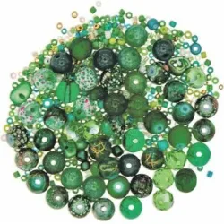 Glasperlenmix, grün, 2?9 mm, 45 g