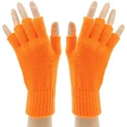 Strick-Handschuhe, neonorange