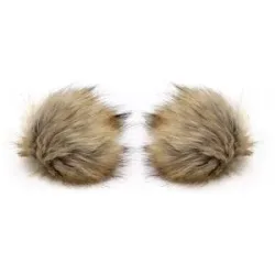 buttinette Fellimitat-Bommel, beige, Größe: 12 cm Ø