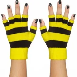 Strick-Handschuhe, gelb/schwarz
