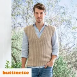 Strickanleitung ? Herrenpullunder aus Woll Butt Primo Adeva