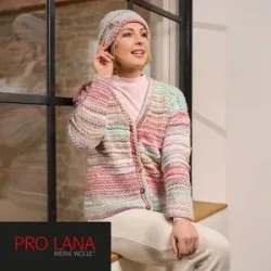 Strickanleitung ? Jacke & Mütze mit Fantasiemusterstreifen aus Pro Lana Armonia