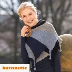 Strickanleitung ? Zipfeltuch mit Bommelchen aus Woll Butt Socke
