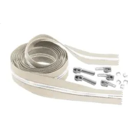 buttinette Spiral-Endlosreißverschluss im Set, beige, 2 m