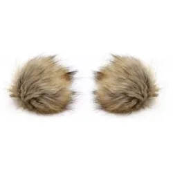 buttinette Fellimitat-Bommel, beige, Größe: 9 cm Ø