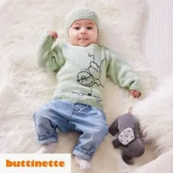Strickanleitung ? Babypullover mit Stickmotiv Baby