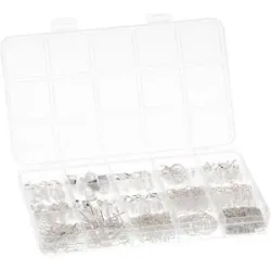 Schmucksortierbox mit Zubehörteilen, silber