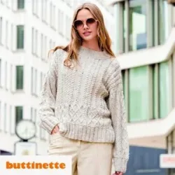 Strickanleitung ? Pullover mit Aranmuster aus Woll Butt Vroni