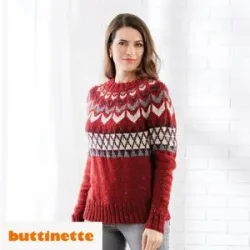 Strickanleitung ? Pullover mit Norweger-Rundpasse aus Woll Butt Vroni