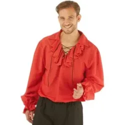 Rüschen-Hemd für Herren, rot
