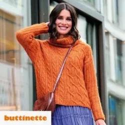 Strickanleitung ? Pullover mit Zopfmuster aus Woll Butt Primo Ava