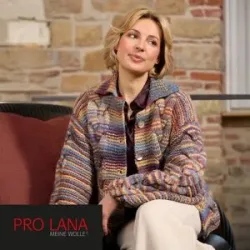 Strickanleitung ? Cardigan Kraus rechts mit Zopfmusterstreifen aus Pro Lana Armonia