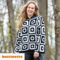 Häkelanleitung ? XL-Granny Squares Pullover aus Woll Butt Perle
