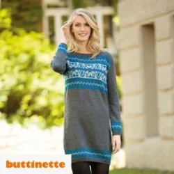 Strickanleitung ? Kleid mit Norwegermuster aus Woll Butt Versailles