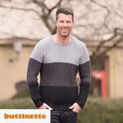 Strickanleitung ? Raglan-Pullover im Mustermix aus Woll Butt Innsbruck