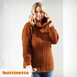 Strickanleitung ? Oversized Pullover mit Aranmuster Versailles