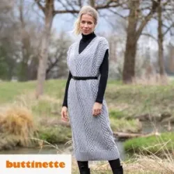 Strickanleitung ? Ärmelloses Kleid aus Woll Butt Imke