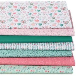 Patchwork- und Quiltpaket ?Herzen?, pastell-color