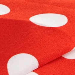Satin Tupfen, rot/weiß