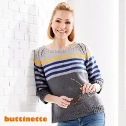 Strickanleitung ? Ringelpulli mit Dreiviertelarm aus Woll Butt Lisa