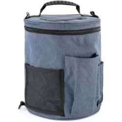 buttinette Tasche für Strickzubehör, Farbe: jeans, Größe: 31,5 cm x 29 cm Ø