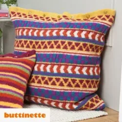 Strickanleitung ? Gefilztes Bodenkissen aus Woll Butt Filzwolle