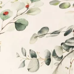 Baumwoll-Canvas Eukalyptus & Marienkäfer 