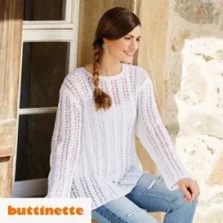 Strickanleitung ? Musterpullover in A-Linie aus Woll Butt Perle