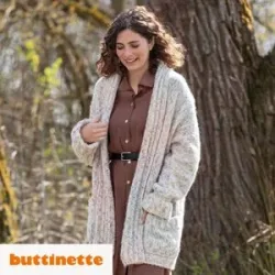 Strickanleitung ? Oversized Longjacke aus Woll Butt Primo Dotty