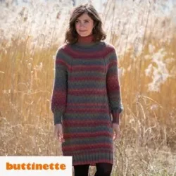 Strickanleitung ? Raglan-Kleid Top Down aus Woll Butt Primo Alpaka Color
