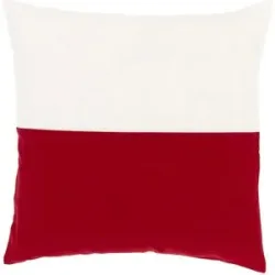 Kissenhülle Leinen, rot-elfenbein
