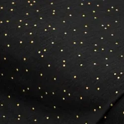 Musselin/Doppel-Gaze mit Glitzerdruck 