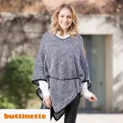 Strickanleitung ? Poncho im Hahnentrittmuster aus Woll Butt Versailles