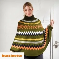 Strickanleitung ? Poncho mit Jacquardmuster Madeleine