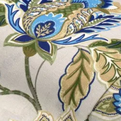 Dekostoff Fantasieblumen blau 