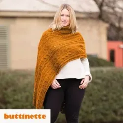 Strickanleitung ? Asymmetrischer Rollkragenponcho aus Woll Butt Innsbruck