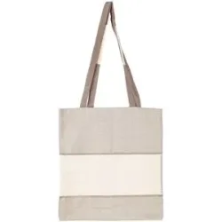 Baumwolltasche mit Aidafeld, leinengrau