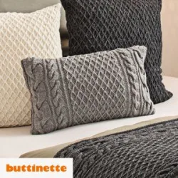 Strickanleitung ? Rechteckiges Kissen aus Woll Butt Socke