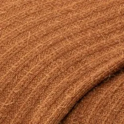 Strickstoff mit Fransen, moccabraun