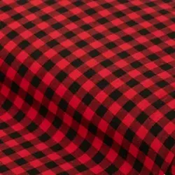 Buntgewebtes Vichykaro 1 x 1 cm, schwarz/rot