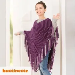 Strickanleitung ? Poncho aus Woll Butt Heidi