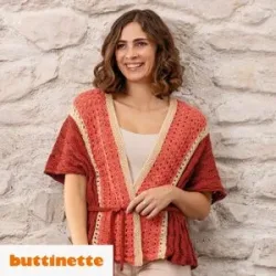 Strickanleitung ? Weste mit Bindeband aus Woll Butt Solea
