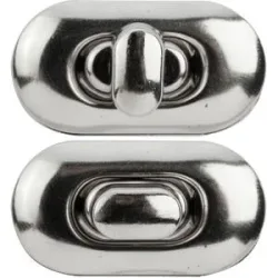 buttinette Drehverschluss für Taschen, Größe: 35 x 20 mm, silber, 2 Stück
