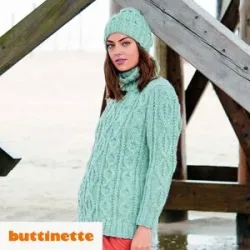 Strickanleitung ? Zopfmusterpullover aus Woll Butt Noelle