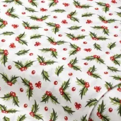 Baumwollstoff Ilex & Beeren 