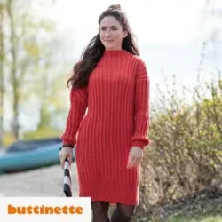 Strickanleitung ? Long Sleeve Strickkleid aus Woll Butt Versailles