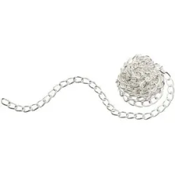 Gliederkette, silber, 4 x 7 mm, 1 m