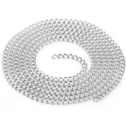 Gliederkette, silber, 2 x 4 mm, 1 m