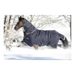 Horseware Weidedecke Rambo Duo Turnout (100g Outer mit 300g Liner) - Navy/Sky Blue/Brown -  Grösse Pferdedecken: 125 cm