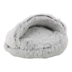FLAMINGO Katzen Schlafplatz Alba Rund - Weiss/Grau -